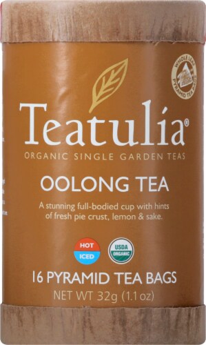 Teatulia® Organic Oolong Tea Pyramid Tea Bags Perspective: front