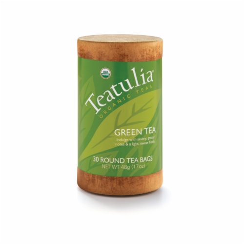 Teatulia Organic Green Tea Bags 30 Count Perspective: front