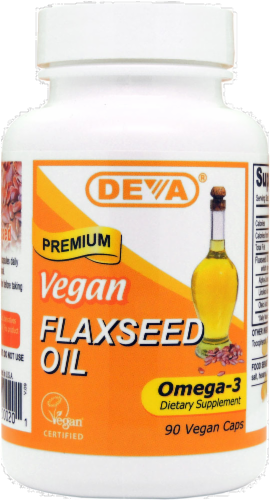 Deva Vegan Flax Seed Oil Capsules Perspective: front