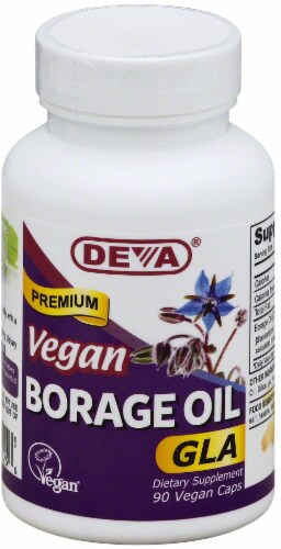 Deva Vegan Vitamins Borage Oil 500mg Vegan Perspective: front