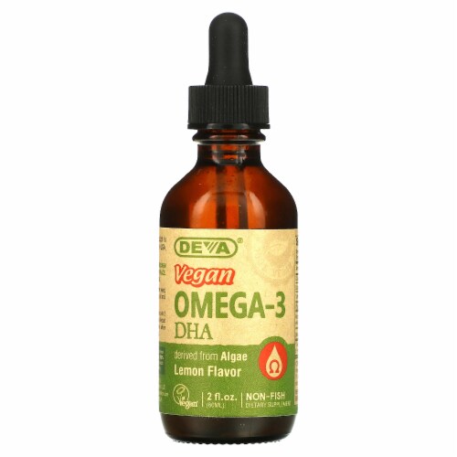 Deva Vegan Omega-3 DHA Lemon Flavor Perspective: front