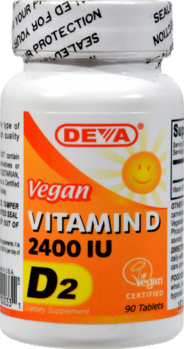 Deva Vitamin D Tablets 2400 IU Perspective: front