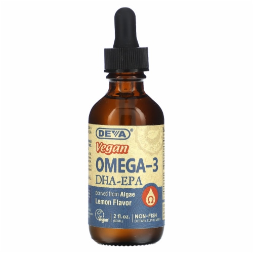 Deva Vegan Omga-3 DHA-EPA Lemon Flavor Perspective: front