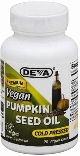 Deva Vegan Pumpkin Seed Oil Cold Pressed Dietary Supplement Perspective: front