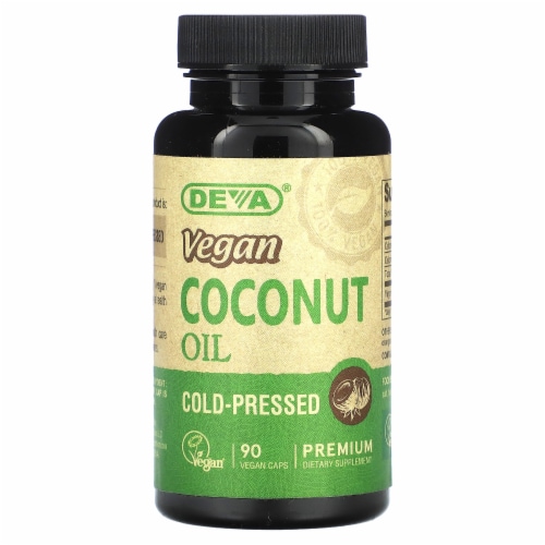 Deva Vegan Cold Pressed Virgin Coconut Oil Dietary Supplement Perspective: front