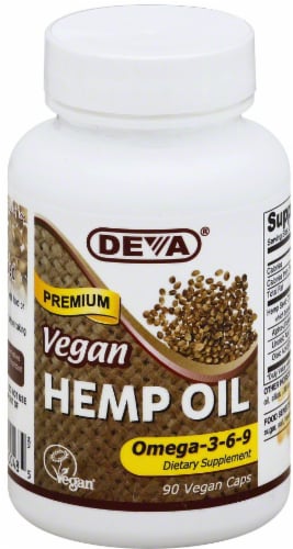 Deva Vegan Hemp Oil Omega 3-6-9 Dietary Supplement Perspective: front