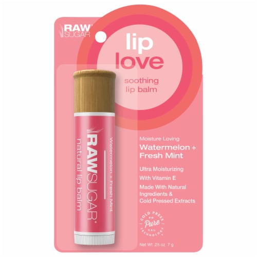 Raw Sugar Watermelon Lip Balm Perspective: front
