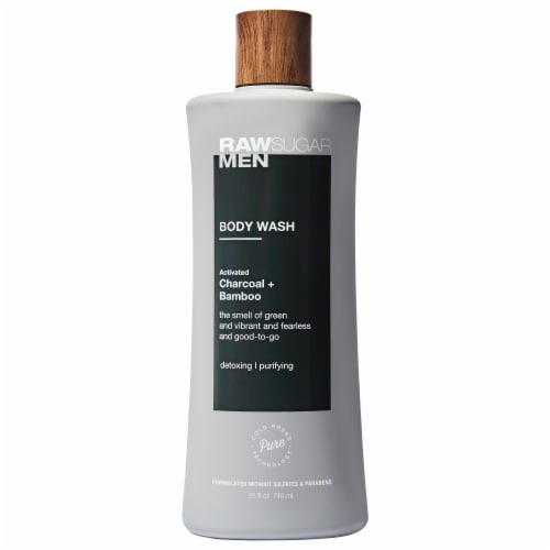 Raw Sugar® Men's Body Wash - Charcoal + Bamboo Perspective: front