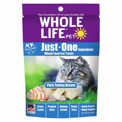 Whole Life Pet  Just One Ingredient Whole Food Cat Treats   Pure Turkey Breast Perspective: front