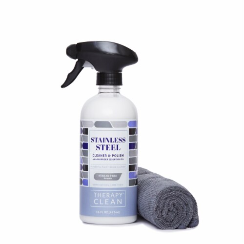 Therapy Clean® Lavender Essential Oil Stainless Steel Cleaner & Polish Kit Perspective: front