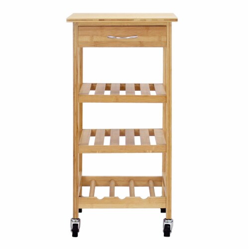 Oceanstar Bamboo Kitchen Trolley Perspective: front