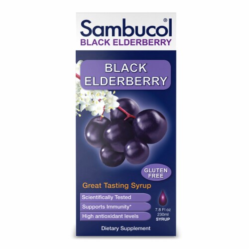 Sambucol® Syrup Black Elderberry Gluten Free Dietary Supplement Perspective: front