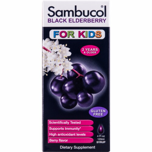 Sambucol® Black Elderberry Kids Syrup Perspective: front