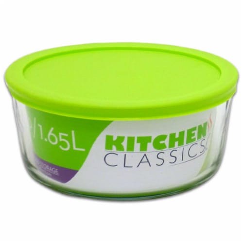 Libra Glass Round Bowl with Lid - 7 Cups Perspective: front