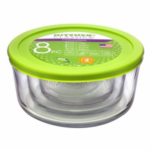 Libra Glass Storage Set with Lids - 8 Piece Perspective: front