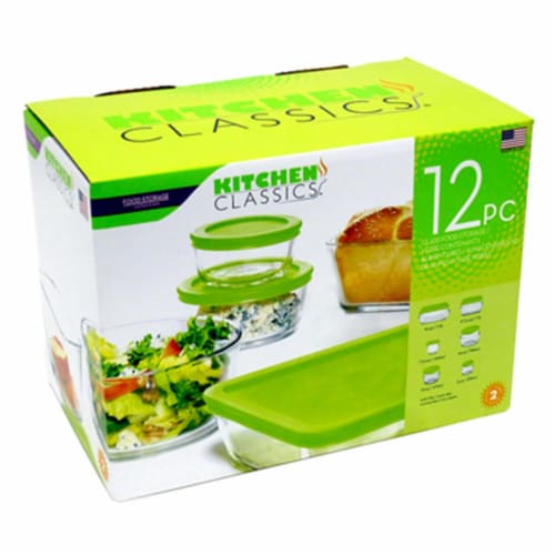Libra 245172 Tempered Glass Food Storage Set, 12 Piece Perspective: front