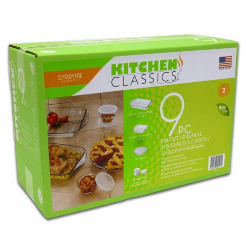 Libra Wholesale Kitchen Classics Ovenware Collection Bake Set, Clear Perspective: front