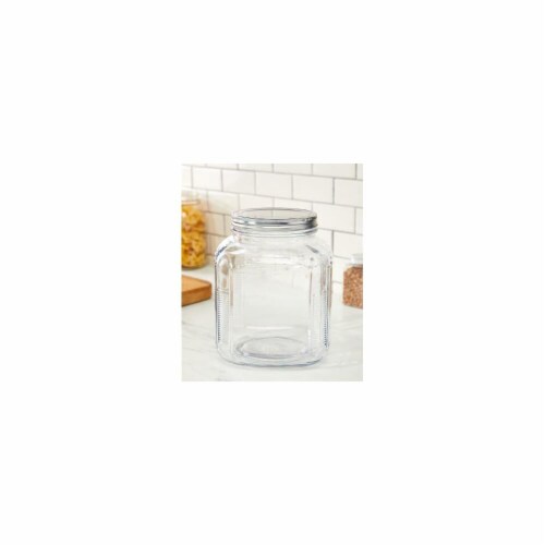 Libra 2 qt. Glass Cracker Pantry Jar with Silver Twist Lid Pack of 4 Perspective: front