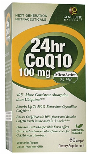 Genceutic Naturals 24 Hour CoQ10 Perspective: front