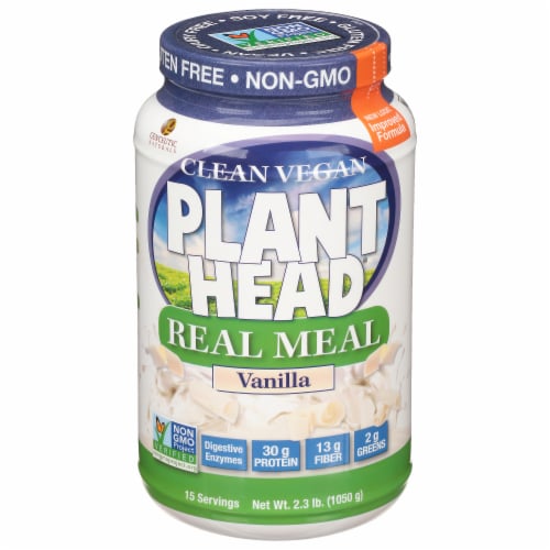 Genceutic Naturals Plant Head™ Real Meal Vanilla Perspective: front