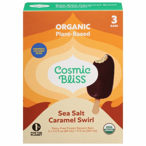 Cosmic Bliss Dairy Free Sea Salt Caramel Swirl Frozen Dessert Bars Perspective: front