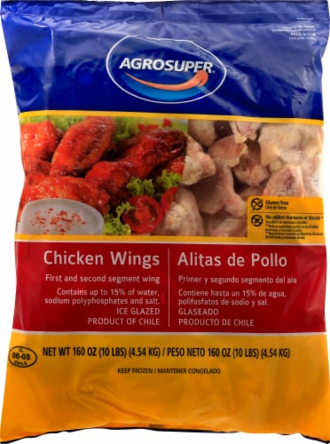 Agrosuper Gluten-Free Frozen Raw Chicken Wings Perspective: front