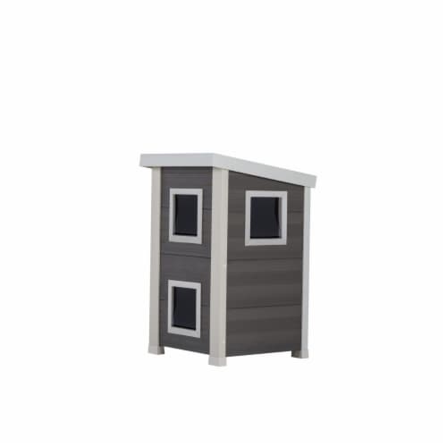 Feral Cat Townhouse /Gray/Antique White Perspective: front