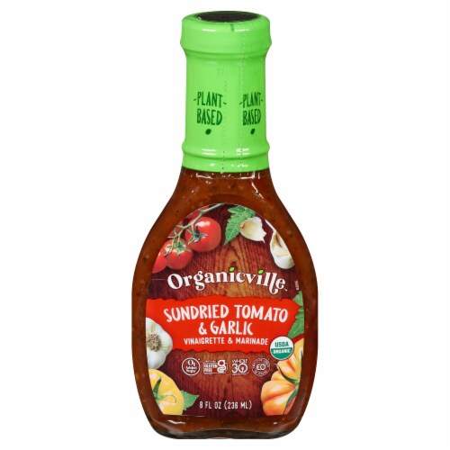 Organicville™ Sundried Tomato & Garlic Vinaigrette Salad Dressing Perspective: front