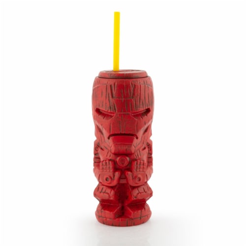 Geeki Tikis Marvel Iron Man Tumbler | Tiki Style Plastic Cup | Holds 22 Ounces Perspective: front