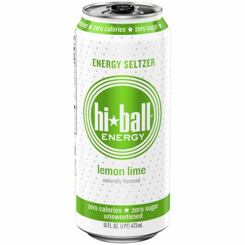 HiBall Lemon Lime Energy Drink Can Perspective: front