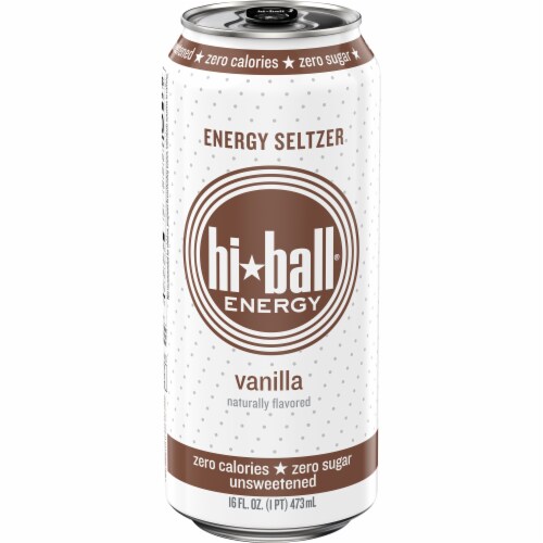HiBall Vanilla Sparkling Energy Water Perspective: front