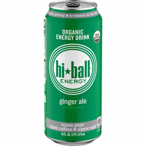 HiBall Ginger Ale Organic Energy Drink Perspective: front