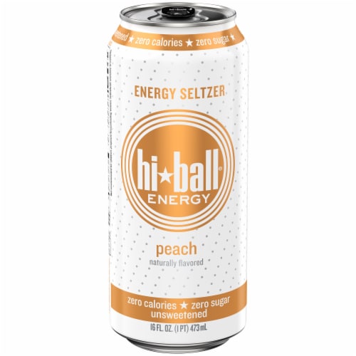 HiBall Peach Sparkling Energy Water Perspective: front
