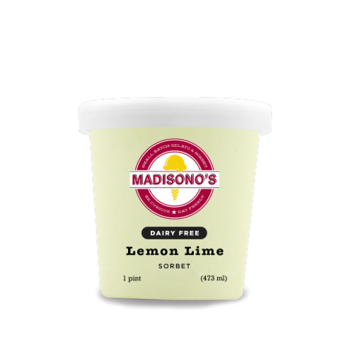 Madisono's Dairy Free Lemon Lime Sorbet Perspective: front