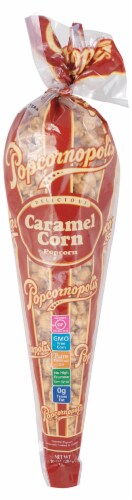 Popcornopolis Caramel Popcorn Cone 10 oz Perspective: front