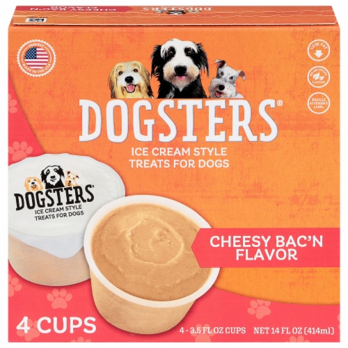 Dogsters® Cheesy Bac'n Ice Cream Style Dog Treats, 4 ct / 3.5 fl oz - Ralphs