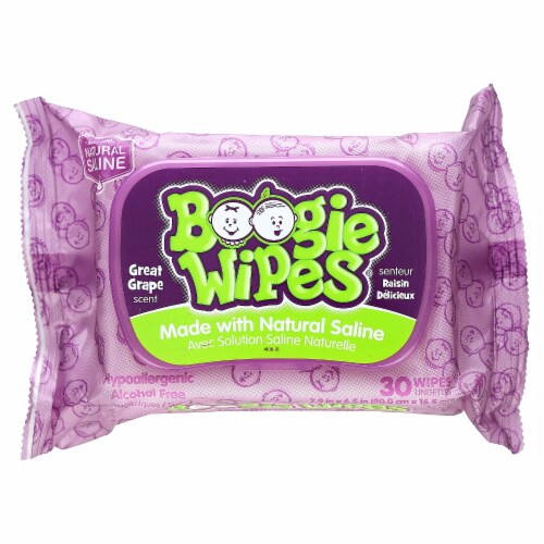 Boogie Wipes Grape Scent Moisturizing Nose Wipe Perspective: front
