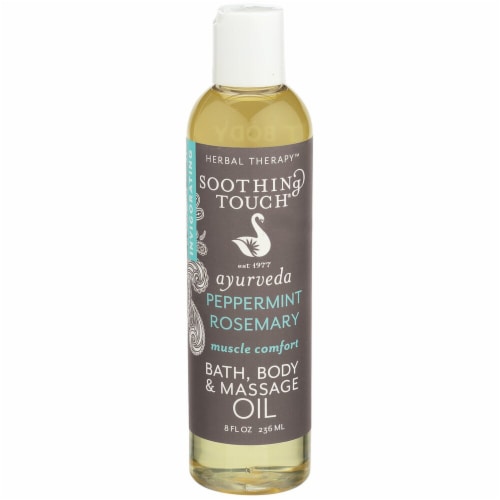 Soothing Touch Ayurveda Peppermint Rosemary Muscle Comfort Bath Body & Massage Oil Perspective: front