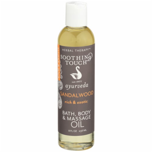 Soothing Touch Ayurveda Sandalwood Rich & Exotic Bath Body & Massage Oil Perspective: front