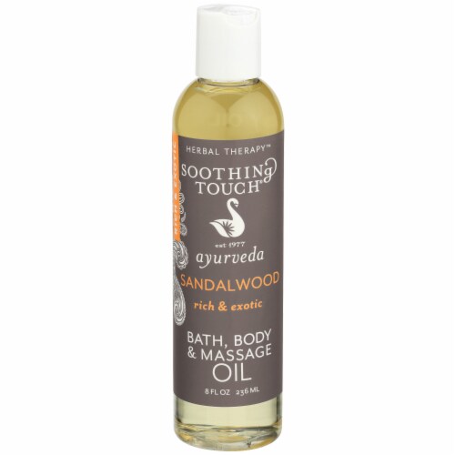 Soothing Touch Ayurveda Sandalwood Rich & Exotic Bath Body & Massage Oil Perspective: front
