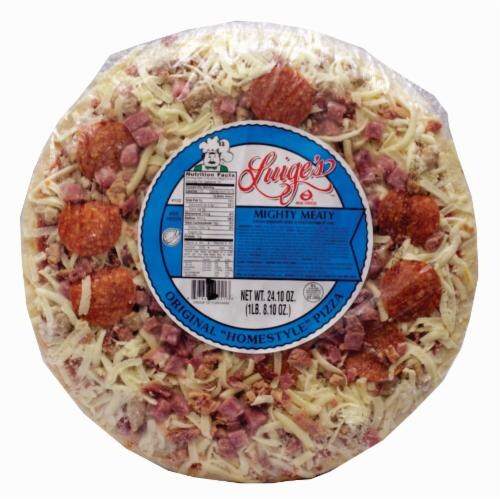 Luige's Original Homestyle Mighty Meaty Pizza Perspective: front