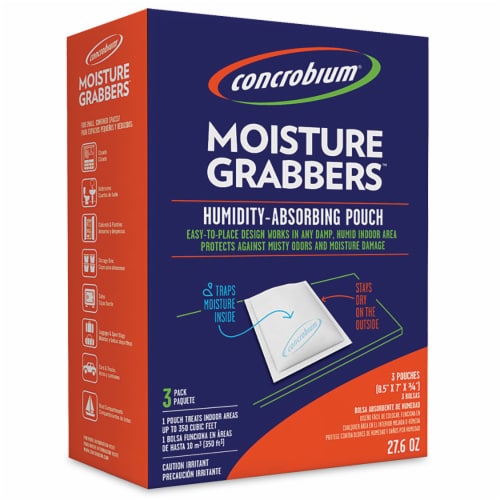 Concrobrium 7453276 Moisture Grabbers Humidity Absorbing Pouch 3PK (27.6oz) Perspective: front