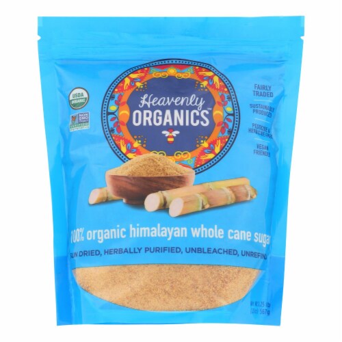Heavenly Organics  100% Organic Whole Cane Sugar Perspective: front