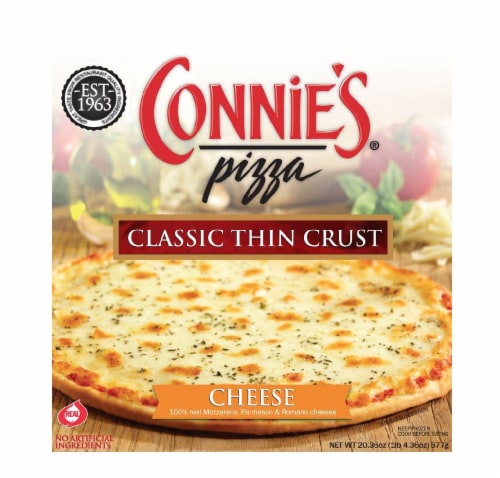 Connie's Classic Thin Crust Cheese Pizza Perspective: front