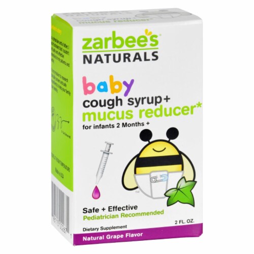 Zarbee's Naturals Baby Grape Flavor Cough Syrup + Mucus Relief Perspective: front