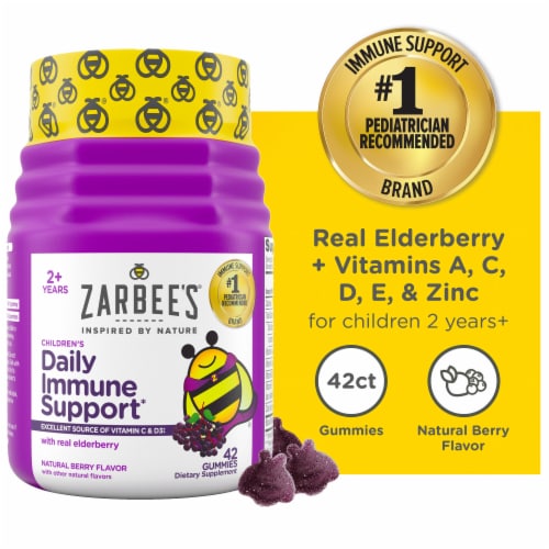 Zarbee's Children's Daily Immune Support Elderberry Gummies Perspective: front
