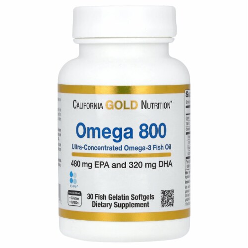 California Gold Nutrition Omega 800 Ultra-Concentrated Omega-3 Fish Oil ...
