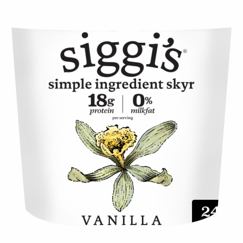 Siggi's Vanilla Nonfat Icelandic Style Skyr Yogurt Tub Perspective: front