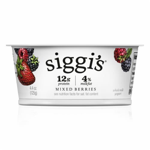 Siggi's Mixed Berries Skyr Icelandic-Style Strained Whole-Milk Yogurt Perspective: front
