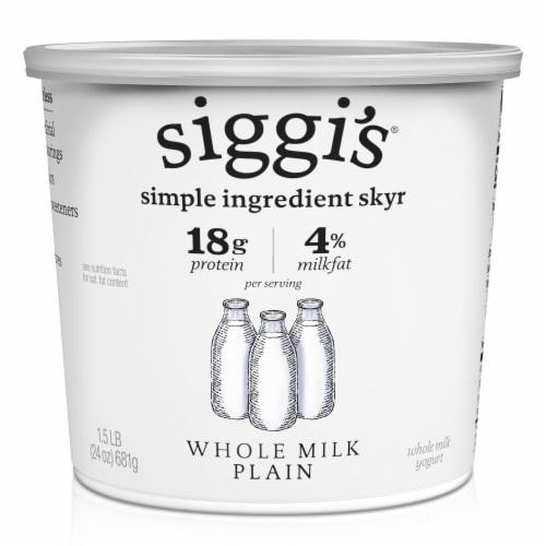 Siggi's® Plain Skyr Icelandic-Style Strained Whole-Milk Yogurt Perspective: front